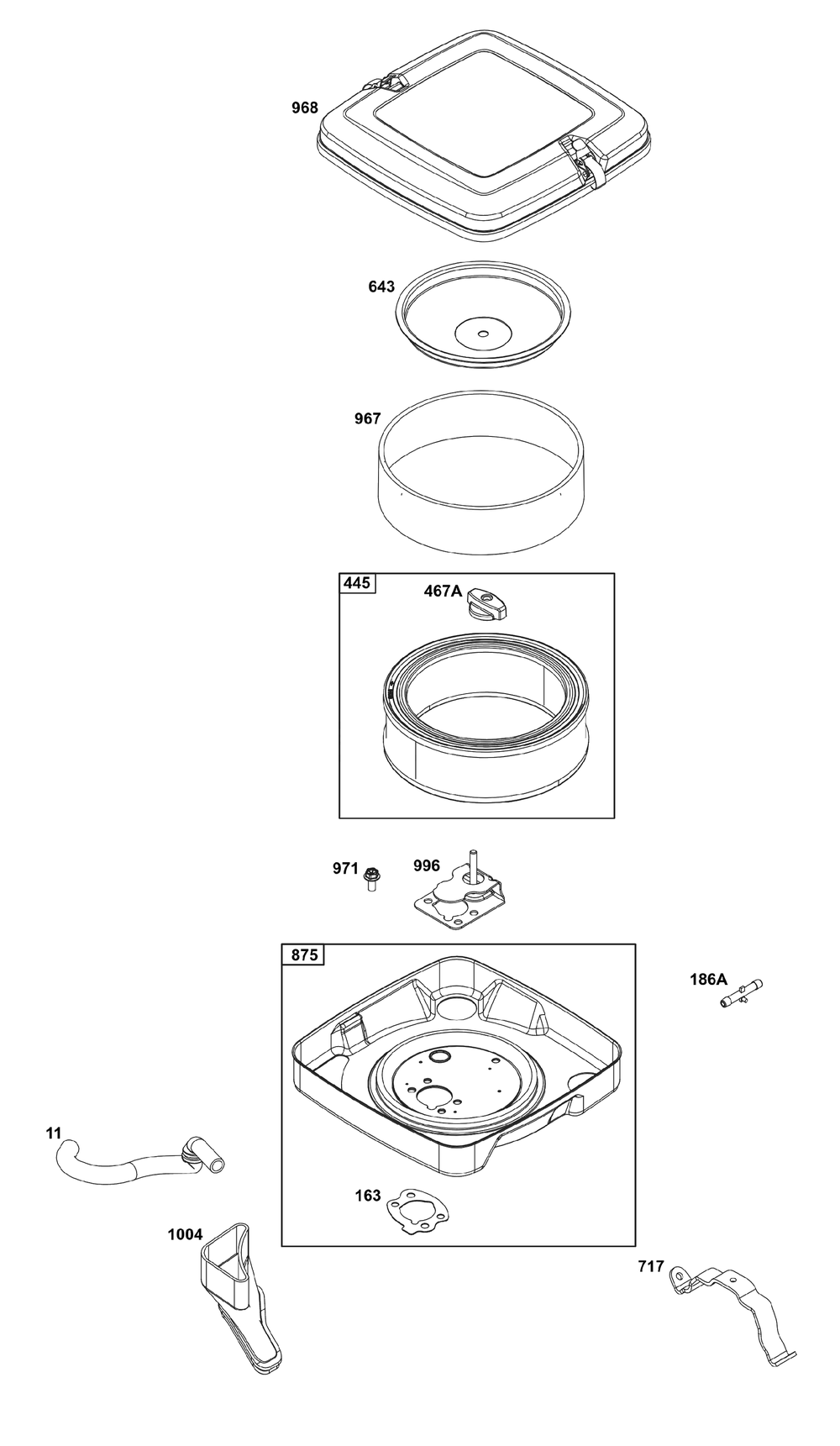 Air Cleaner Group Diagram and Parts List for 356447-0712-G1 200000 - 399999 Briggs and Stratton Engine